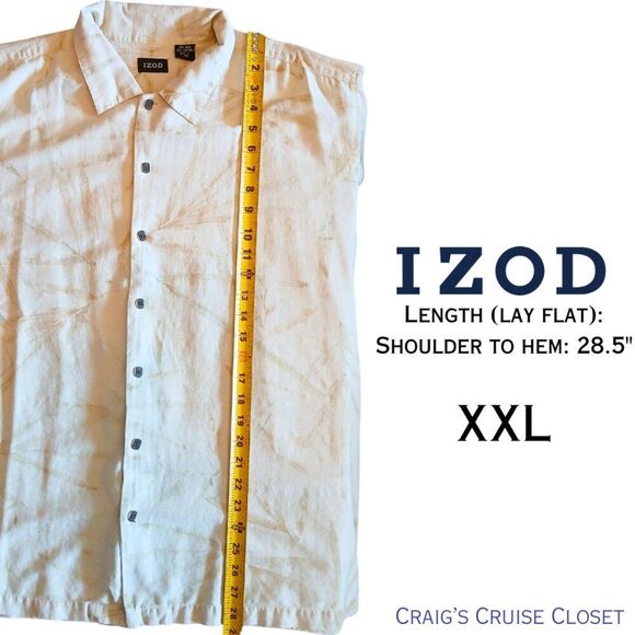 Casual Silk & Cotton Izod Button-Down Men's XXL Shirt - Picture 5 of 6